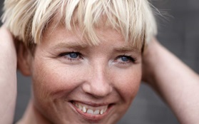 Rikke hagen closeup smiling teeth blond hair face